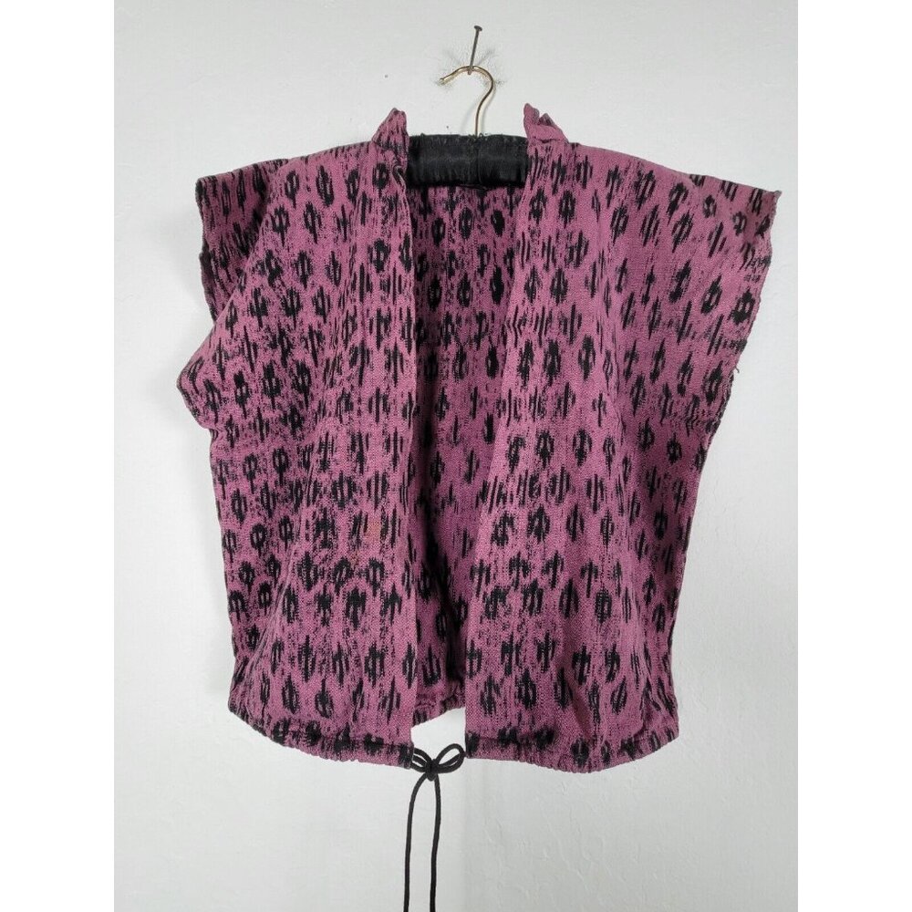 Vintage Ann Maurice Open Front Vest Jacket Women’s Purple Black 90s Lightweight